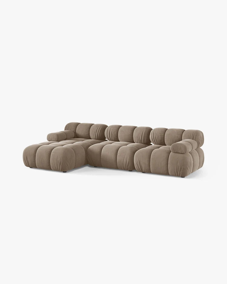 PolsterOase Modulsofa - Selene Ecksofa XL aus Samt, Dreisitzer, 285 × 160 cm – Ansicht 19