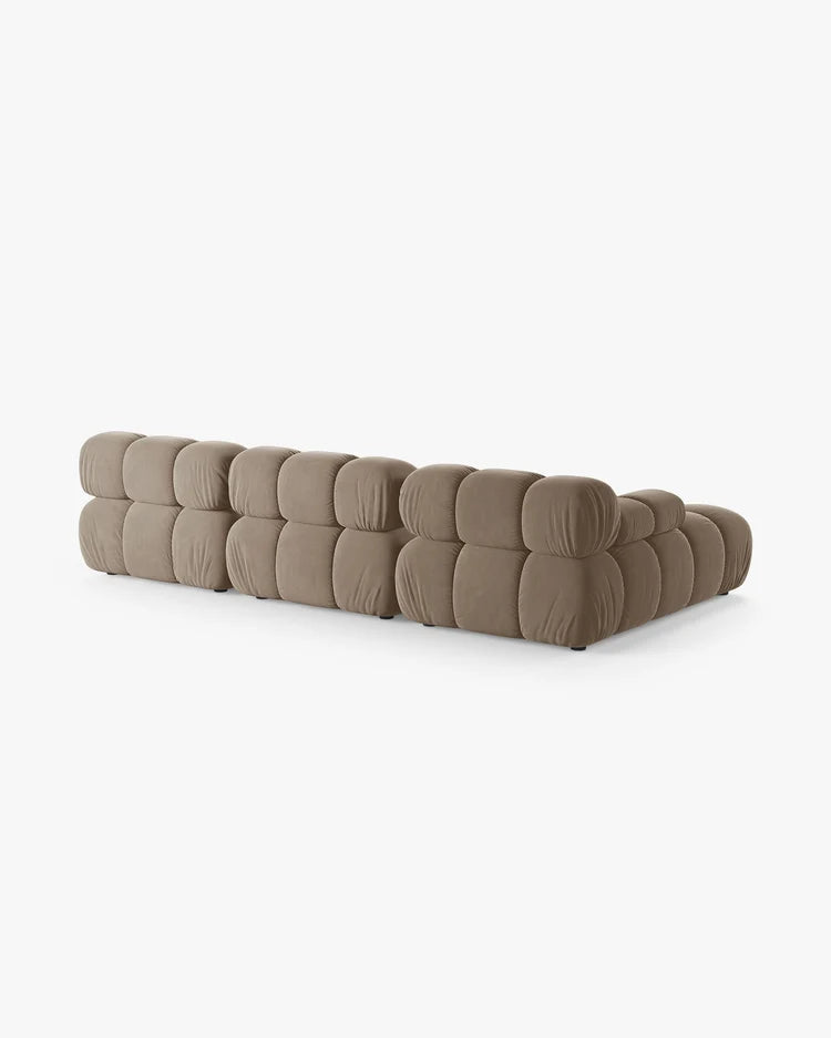 PolsterOase Modulsofa - Selene Ecksofa XL aus Samt, Dreisitzer, 285 × 160 cm – Ansicht 20