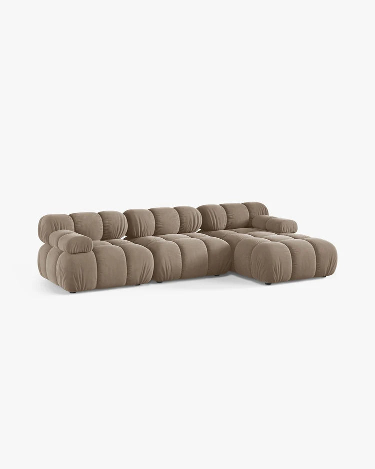 PolsterOase Modulsofa - Selene Ecksofa XL aus Samt, Dreisitzer, 285 × 160 cm – Ansicht 23