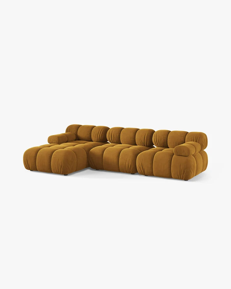 PolsterOase Modulsofa - Selene Ecksofa XL aus Samt, Dreisitzer, 285 × 160 cm – Ansicht 35