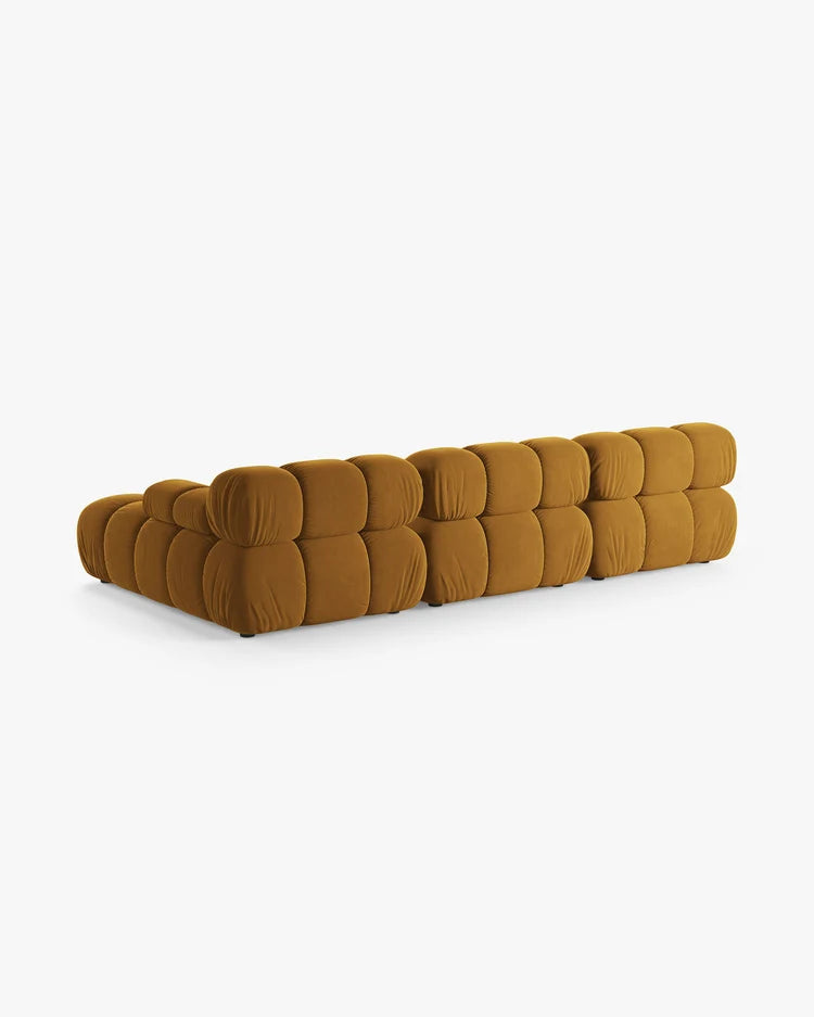 PolsterOase Modulsofa - Selene Ecksofa XL aus Samt, Dreisitzer, 285 × 160 cm – Ansicht 40