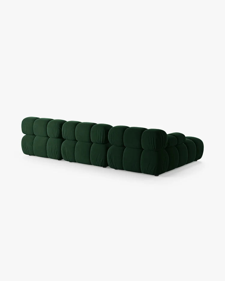 PolsterOase Modulsofa - Selene Ecksofa XL aus Samt, Dreisitzer, 285 × 160 cm – Ansicht 44