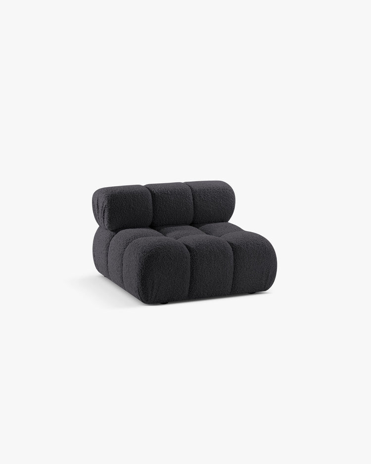 PolsterOase Modulsofa – Selene Mittelmodul in Bouclé, 94 cm Breite, Schwarz – Ansicht 3