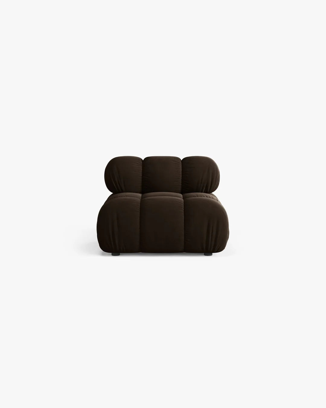 PolsterOase Modulsofa – Selene Mittelmodul in Samt, 94 cm Breite, Dunkelbraun – Ansicht 1