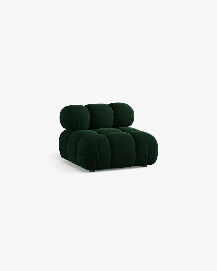 PolsterOase Modulsofa – Selene Mittelmodul in Samt, 94 cm Breite, Flaschengrün – Ansicht 3
