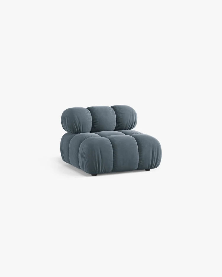 PolsterOase Modulsofa – Selene Mittelmodul in Samt, 94 cm Breite, Hellblau – Ansicht 3