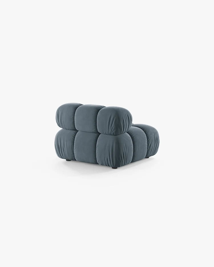 PolsterOase Modulsofa – Selene Mittelmodul in Samt, 94 cm Breite, Hellblau – Ansicht 4