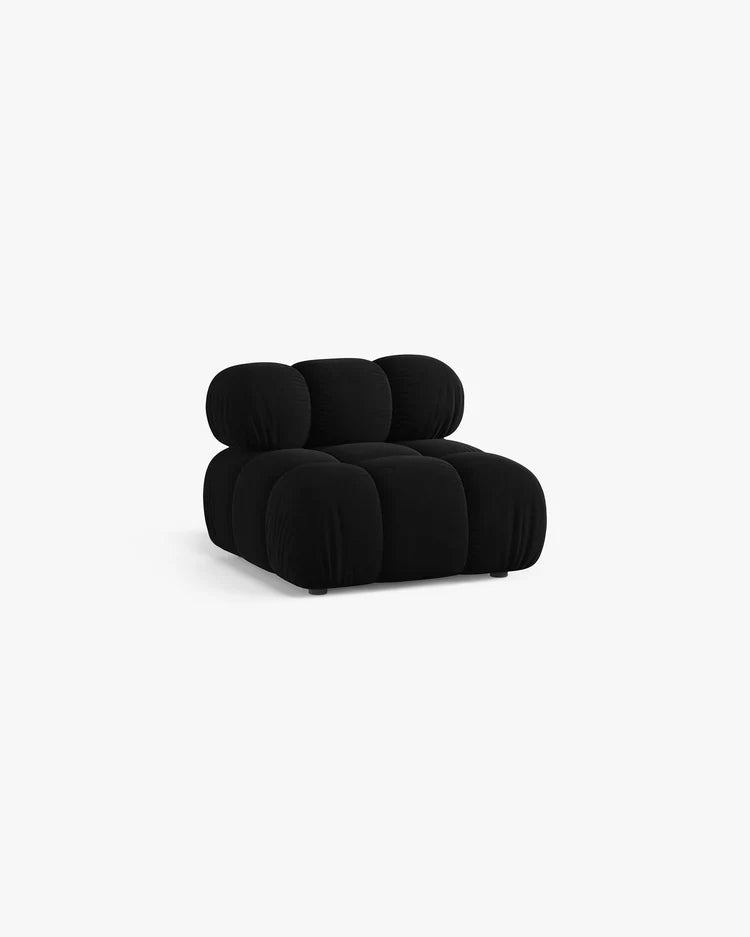 PolsterOase Modulsofa – Selene Mittelmodul in Samt, 94 cm Breite, Schwarz – Ansicht 3