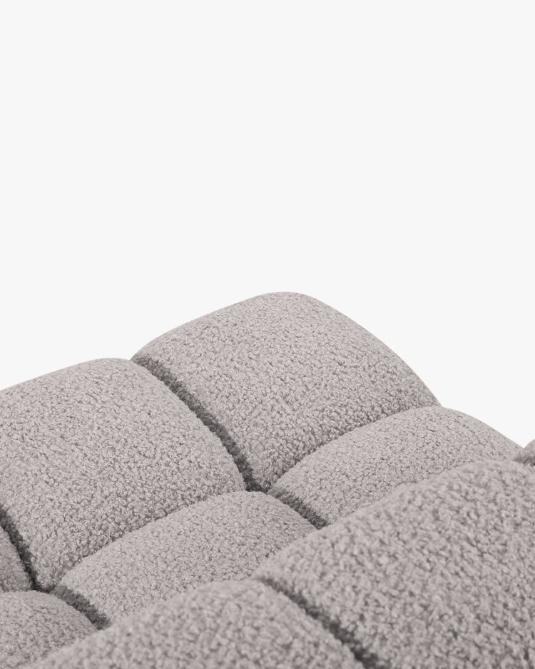 PolsterOase Modulsofa – Selene Modul mit Armlehne in Bouclé, 94 cm Breite, Grau – Links – Ansicht 5