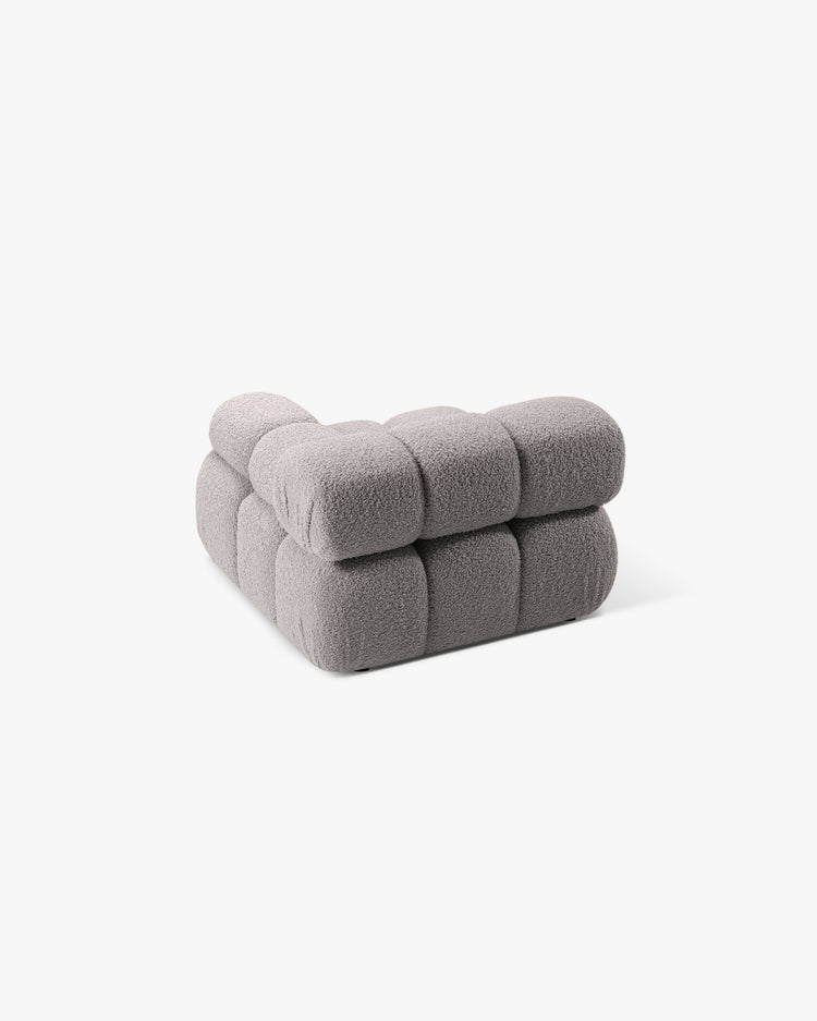 PolsterOase Modulsofa – Selene Modul mit Armlehne in Bouclé, 94 cm Breite, Grau – Rechts – Ansicht 4