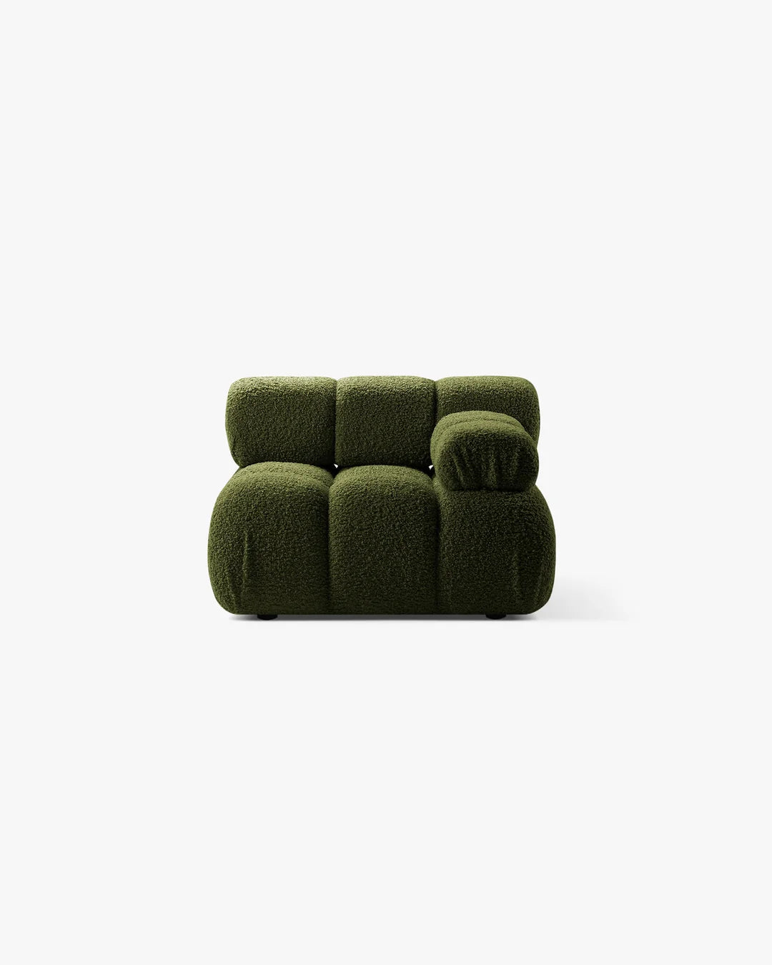 PolsterOase Modulsofa – Selene Modul mit Armlehne in Bouclé, 94 cm Breite, Grün – Rechts – Ansicht 1
