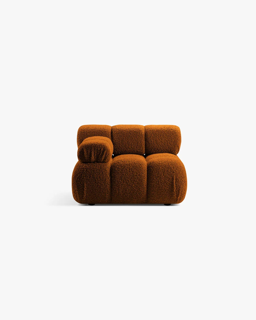 PolsterOase Modulsofa – Selene Modul mit Armlehne in Bouclé, 94 cm Breite, Kupfer – Links – Ansicht 1