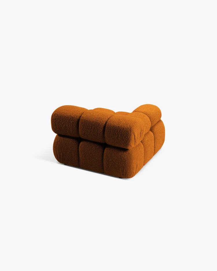 PolsterOase Modulsofa – Selene Modul mit Armlehne in Bouclé, 94 cm Breite, Kupfer – Links – Ansicht 4