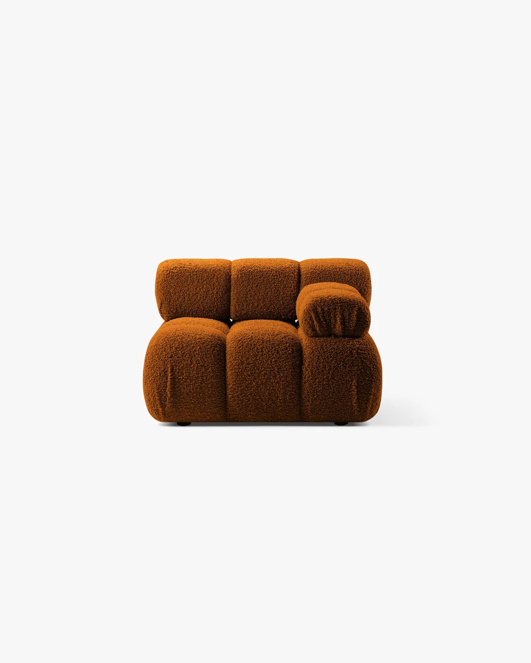 PolsterOase Modulsofa – Selene Modul mit Armlehne in Bouclé, 94 cm Breite, Kupfer – Rechts – Ansicht 1