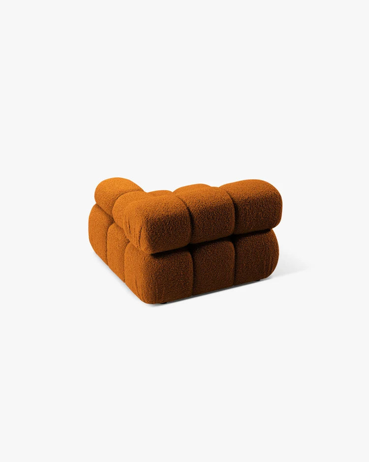 PolsterOase Modulsofa – Selene Modul mit Armlehne in Bouclé, 94 cm Breite, Kupfer – Rechts – Ansicht 4