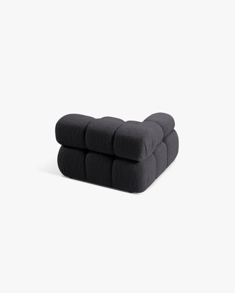 PolsterOase Modulsofa – Selene Modul mit Armlehne in Bouclé, 94 cm Breite, Schwarz – Links – Ansicht 4