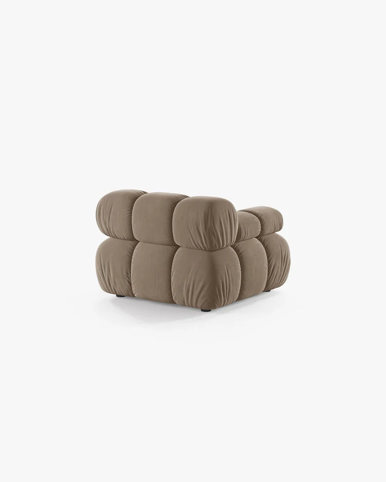 PolsterOase Modulsofa – Selene Modul mit Armlehne in Samt, 94 cm Breite, Cappuccino – Links – Ansicht 4
