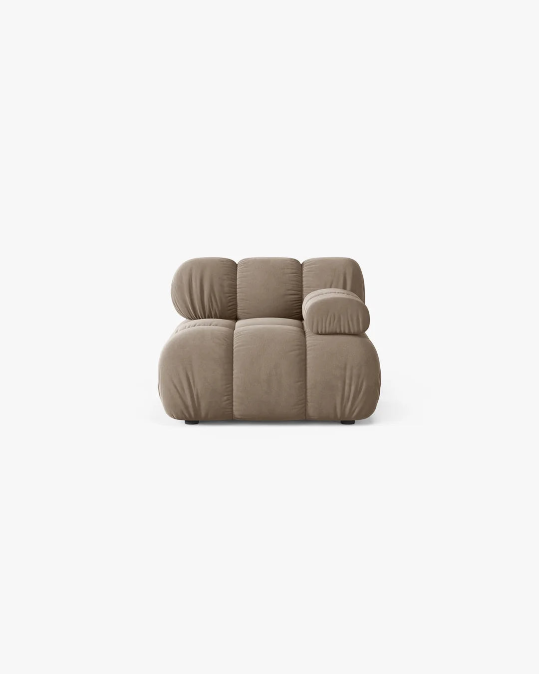 PolsterOase Modulsofa – Selene Modul mit Armlehne in Samt, 94 cm Breite, Cappuccino – Rechts – Ansicht 1