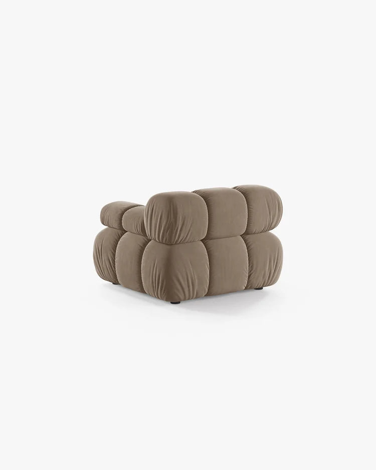 PolsterOase Modulsofa – Selene Modul mit Armlehne in Samt, 94 cm Breite, Cappuccino – Rechts – Ansicht 4