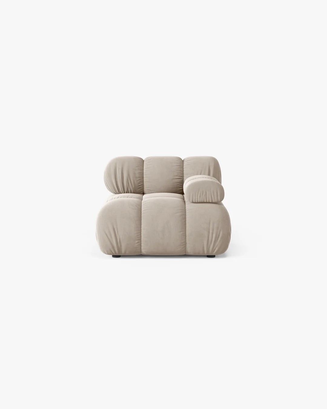 PolsterOase Modulsofa – Selene Modul mit Armlehne in Samt, 94 cm Breite, Dunkelbeige – Rechts – Ansicht 1