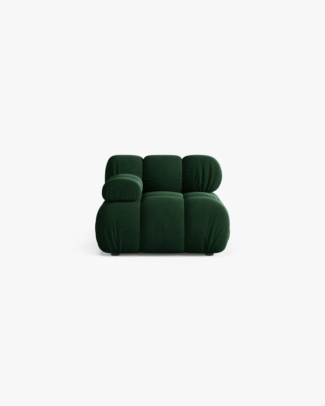 PolsterOase Modulsofa – Selene Modul mit Armlehne in Samt, 94 cm Breite, Flaschengrün – Links – Ansicht 1