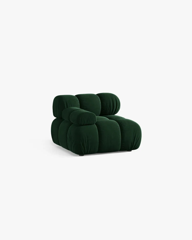 PolsterOase Modulsofa – Selene Modul mit Armlehne in Samt, 94 cm Breite, Flaschengrün – Links – Ansicht 3