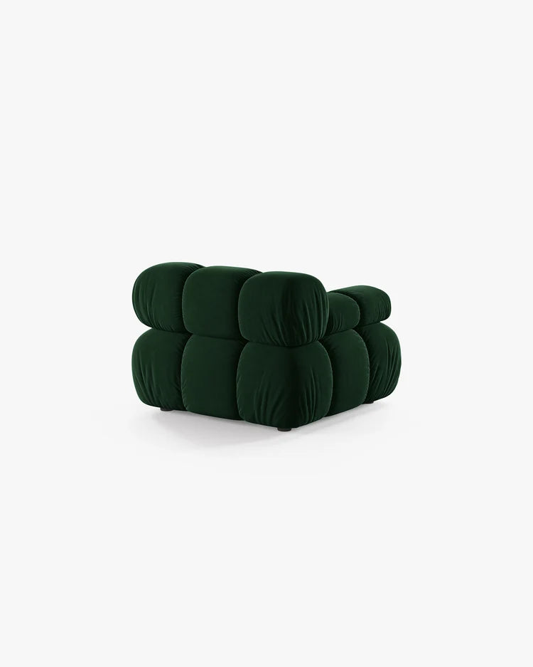 PolsterOase Modulsofa – Selene Modul mit Armlehne in Samt, 94 cm Breite, Flaschengrün – Links – Ansicht 4