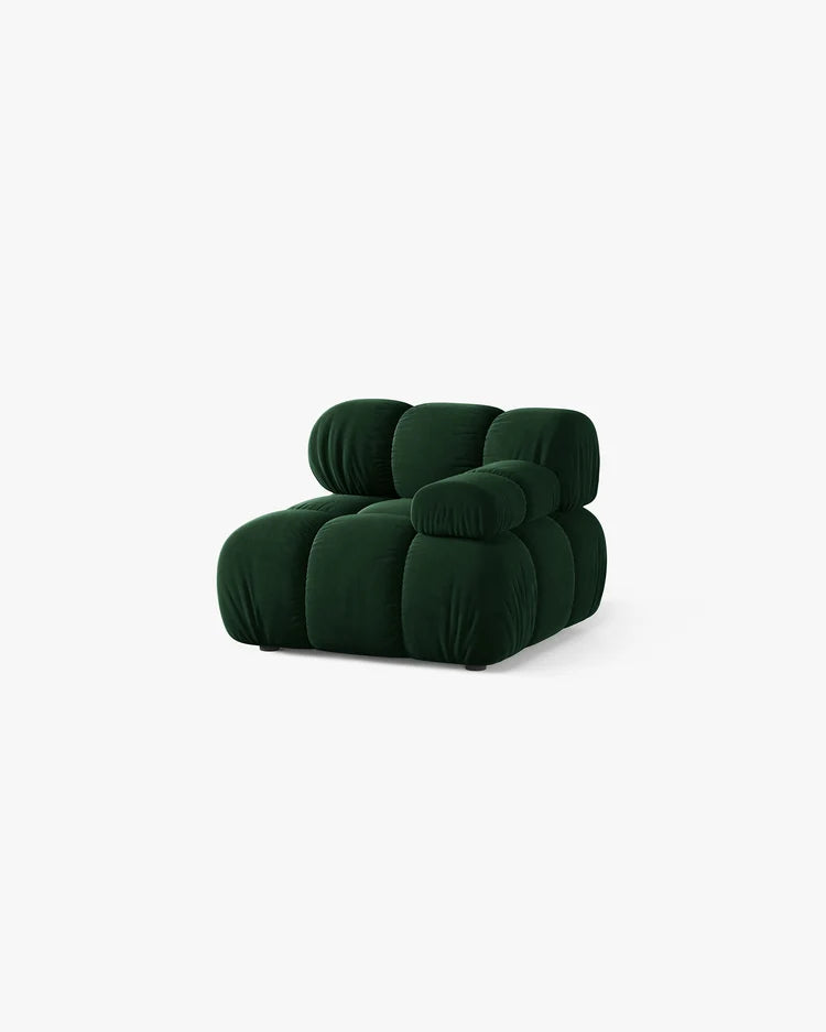 PolsterOase Modulsofa – Selene Modul mit Armlehne in Samt, 94 cm Breite, Flaschengrün – Rechts – Ansicht 3