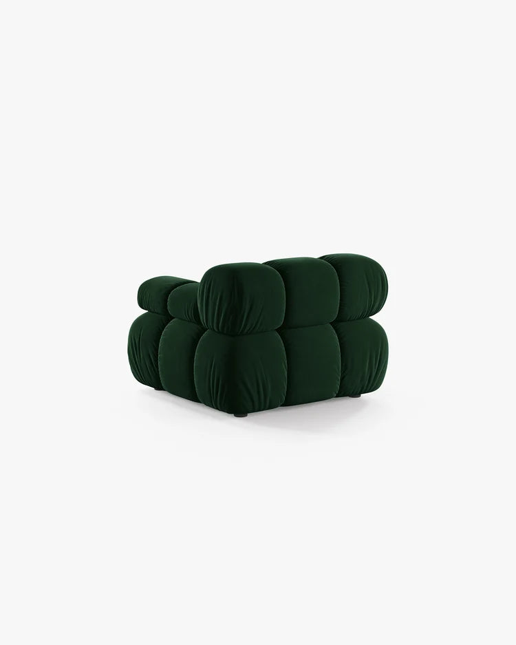 PolsterOase Modulsofa – Selene Modul mit Armlehne in Samt, 94 cm Breite, Flaschengrün – Rechts – Ansicht 4