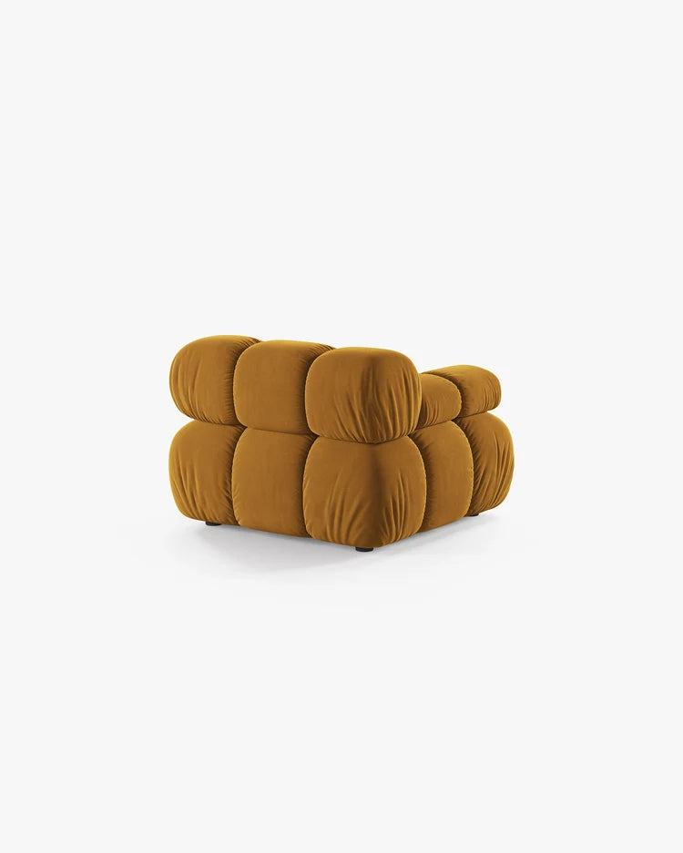 PolsterOase Modulsofa – Selene Modul mit Armlehne in Samt, 94 cm Breite, Gelb – Links – Ansicht 4