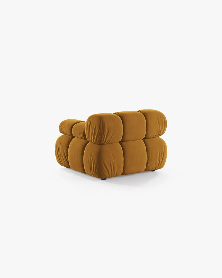 PolsterOase Modulsofa – Selene Modul mit Armlehne in Samt, 94 cm Breite, Gelb – Rechts – Ansicht 4