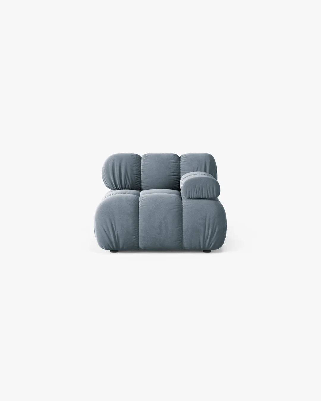 PolsterOase Modulsofa – Selene Modul mit Armlehne in Samt, 94 cm Breite, Hellblau – Rechts – Ansicht 1