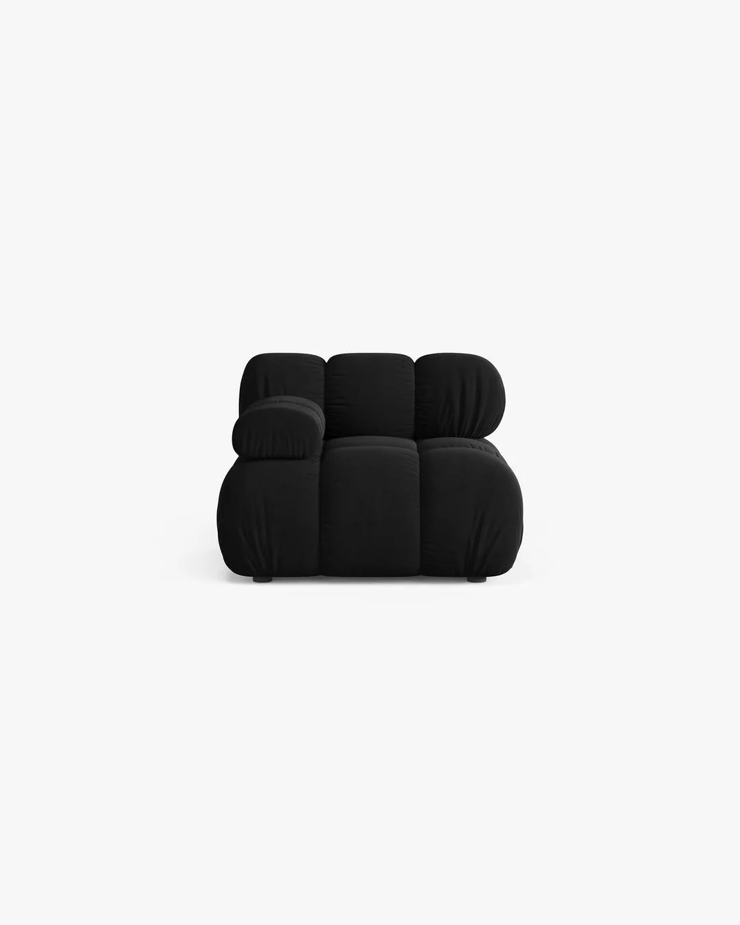 PolsterOase Modulsofa – Selene Modul mit Armlehne in Samt, 94 cm Breite, Schwarz – Links – Ansicht 1