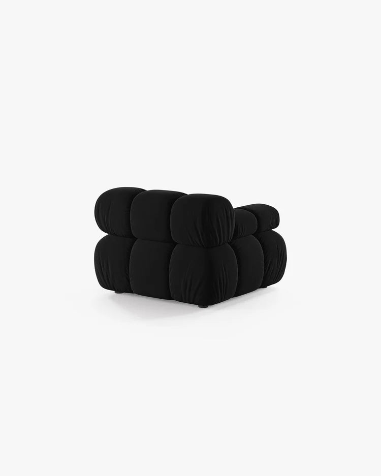 PolsterOase Modulsofa – Selene Modul mit Armlehne in Samt, 94 cm Breite, Schwarz – Links – Ansicht 4