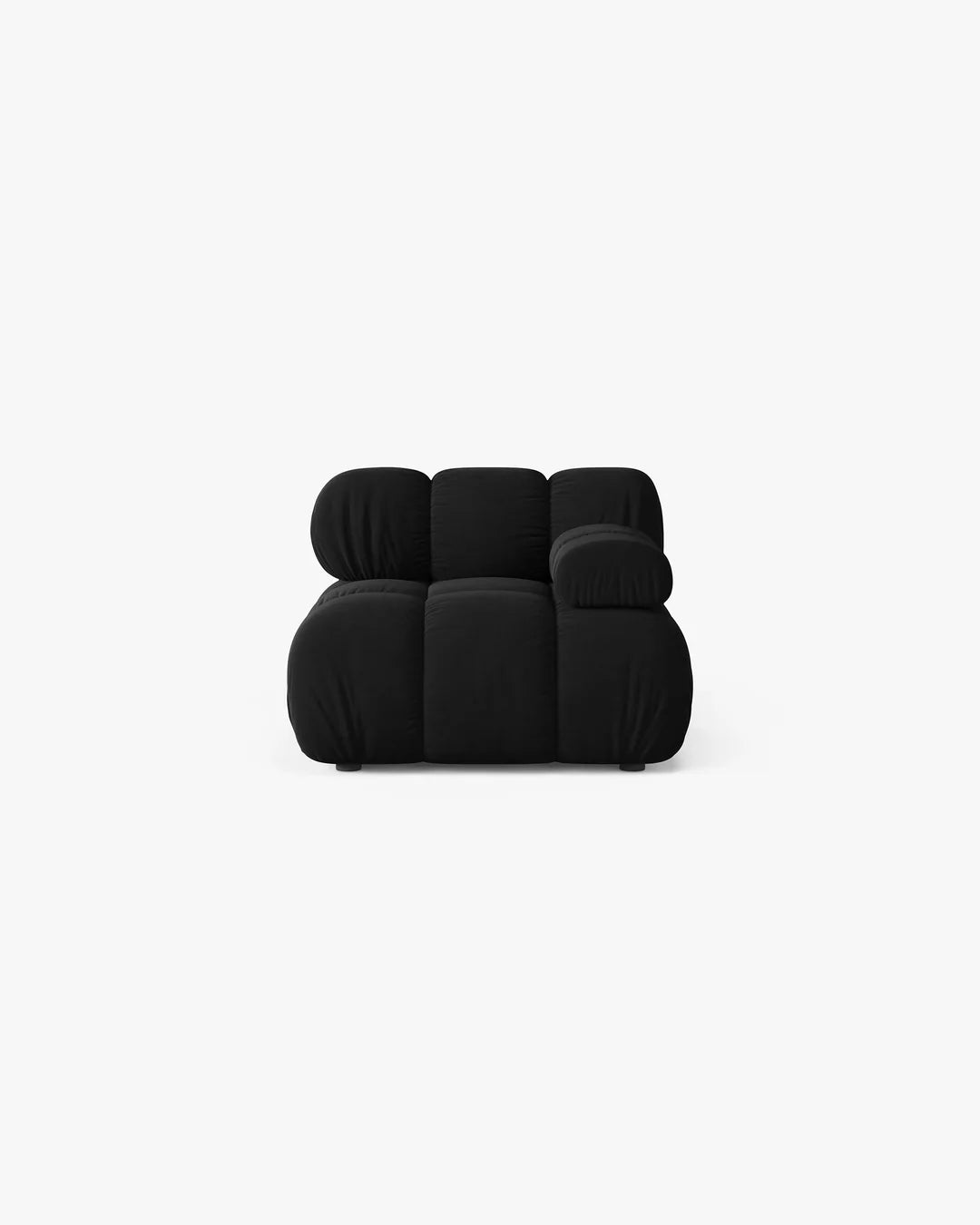 PolsterOase Modulsofa – Selene Modul mit Armlehne in Samt, 94 cm Breite, Schwarz – Rechts – Ansicht 1