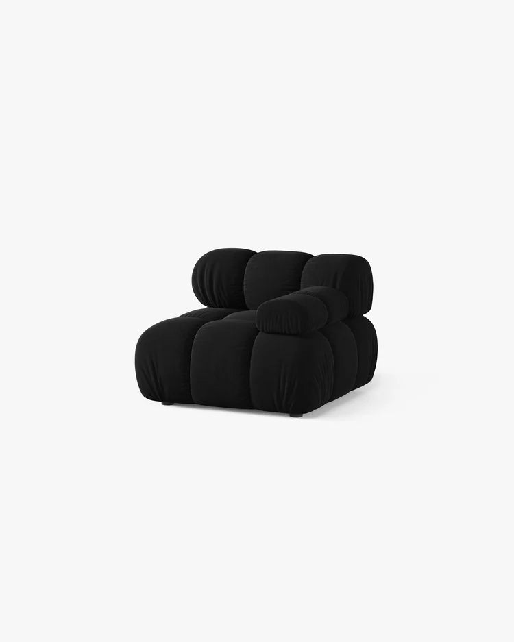 PolsterOase Modulsofa – Selene Modul mit Armlehne in Samt, 94 cm Breite, Schwarz – Rechts – Ansicht 3