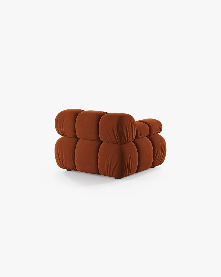 PolsterOase Modulsofa – Selene Modul mit Armlehne in Samt, 94 cm Breite, Terrakotta – Links – Ansicht 4