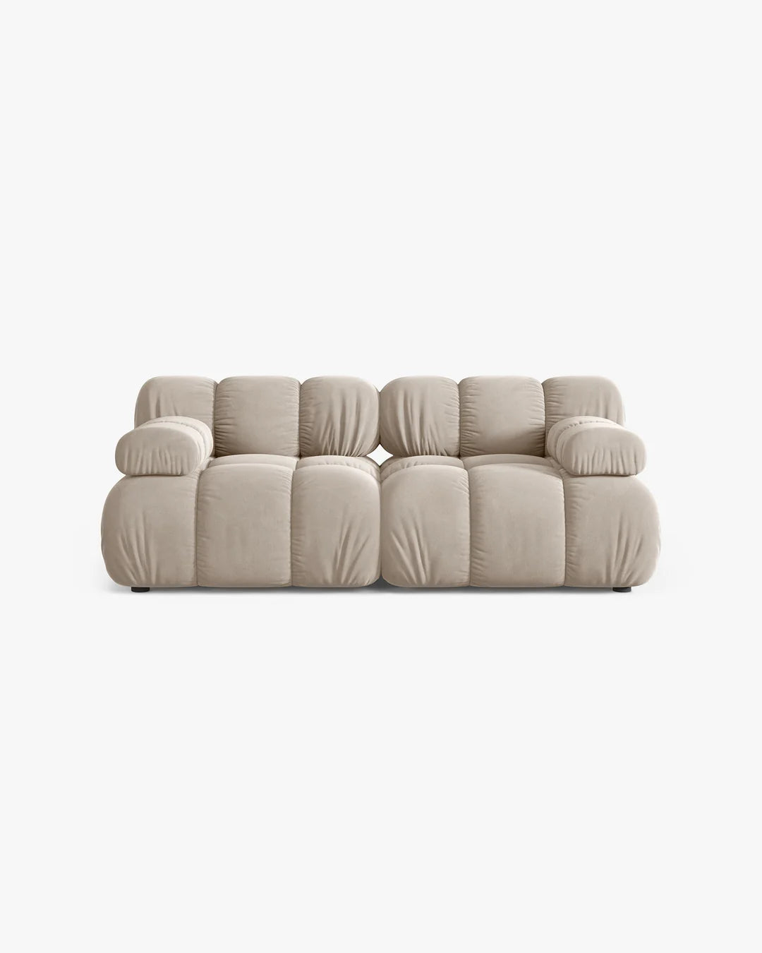 PolsterOase Modulsofa – Selene Sofa 2-Sitzer in Samt, 190 cm Breite, Dunkelbeige – Ansicht 1