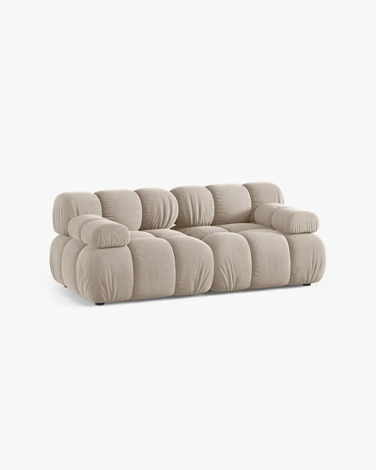PolsterOase Modulsofa – Selene Sofa 2-Sitzer in Samt, 190 cm Breite, Dunkelbeige – Ansicht 3