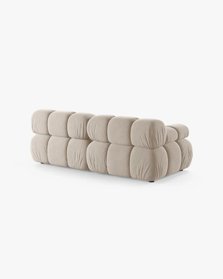 PolsterOase Modulsofa – Selene Sofa 2-Sitzer in Samt, 190 cm Breite, Dunkelbeige – Ansicht 4