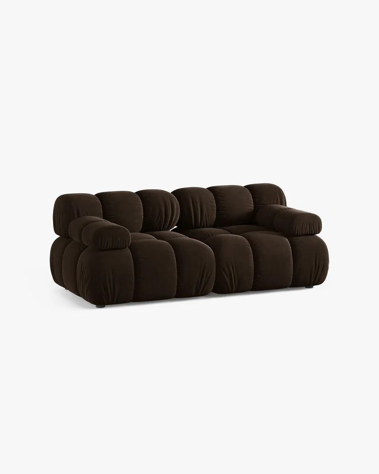 PolsterOase Modulsofa – Selene Sofa 2-Sitzer in Samt, 190 cm Breite, Dunkelbraun – Ansicht 3