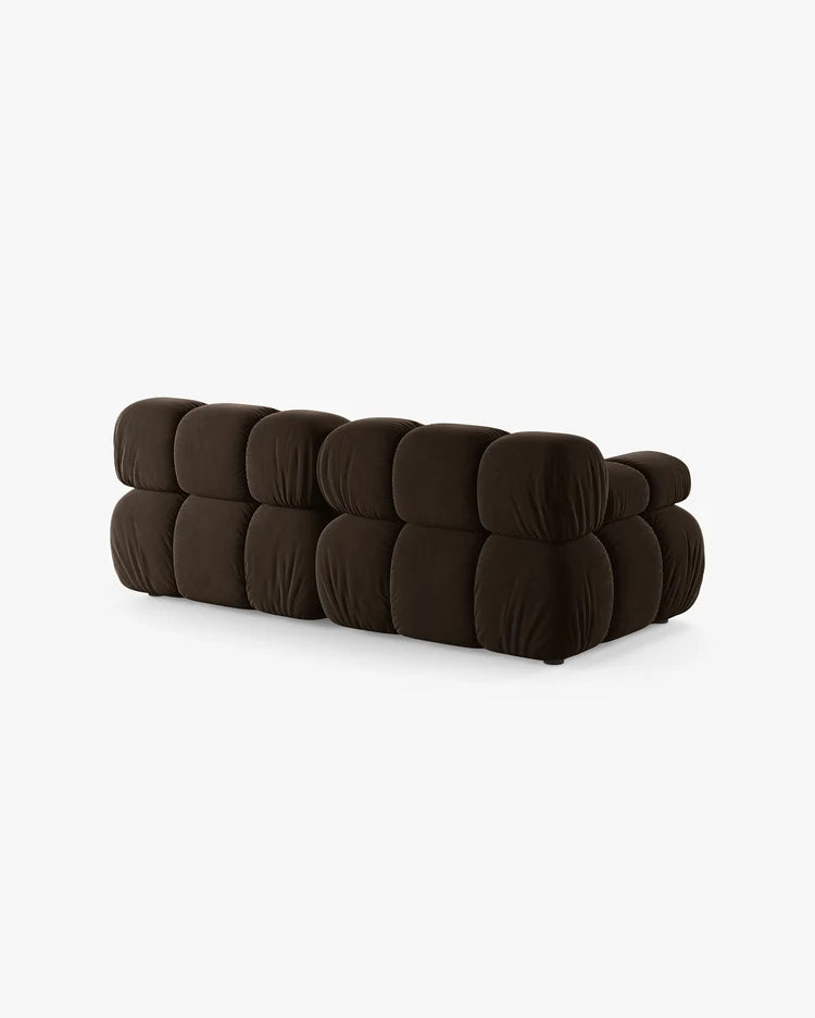 PolsterOase Modulsofa – Selene Sofa 2-Sitzer in Samt, 190 cm Breite, Dunkelbraun – Ansicht 4