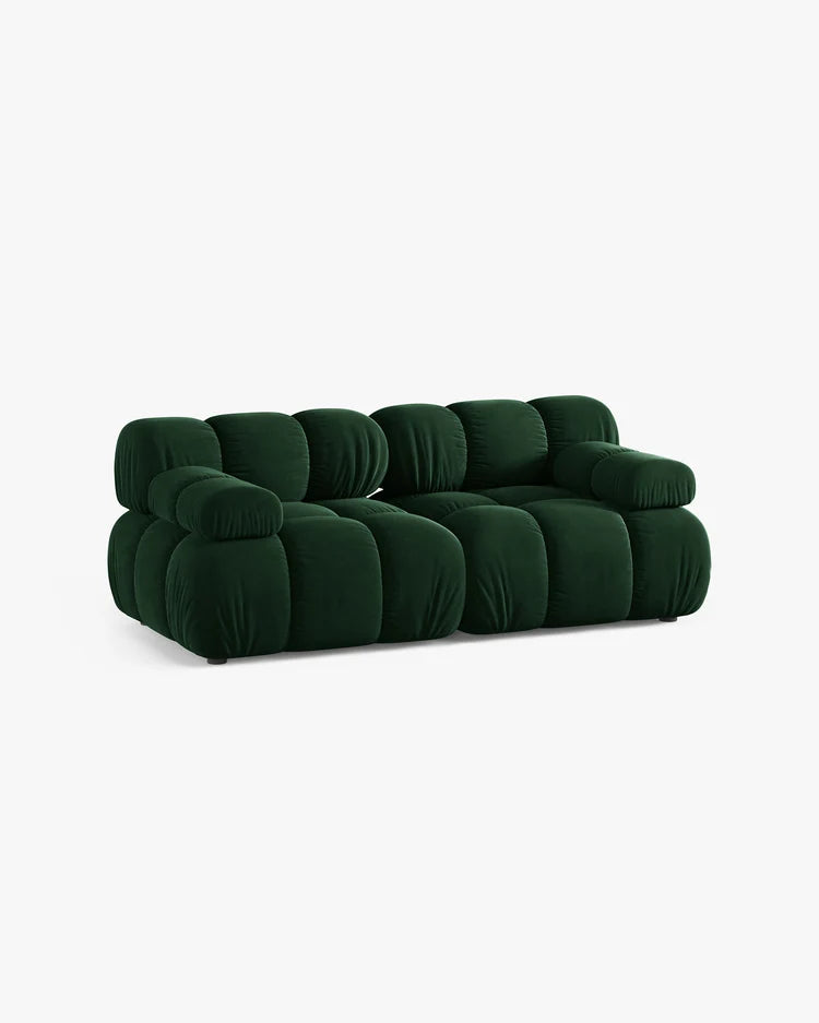 PolsterOase Modulsofa – Selene Sofa 2-Sitzer in Samt, 190 cm Breite, Flaschengrün – Ansicht 3