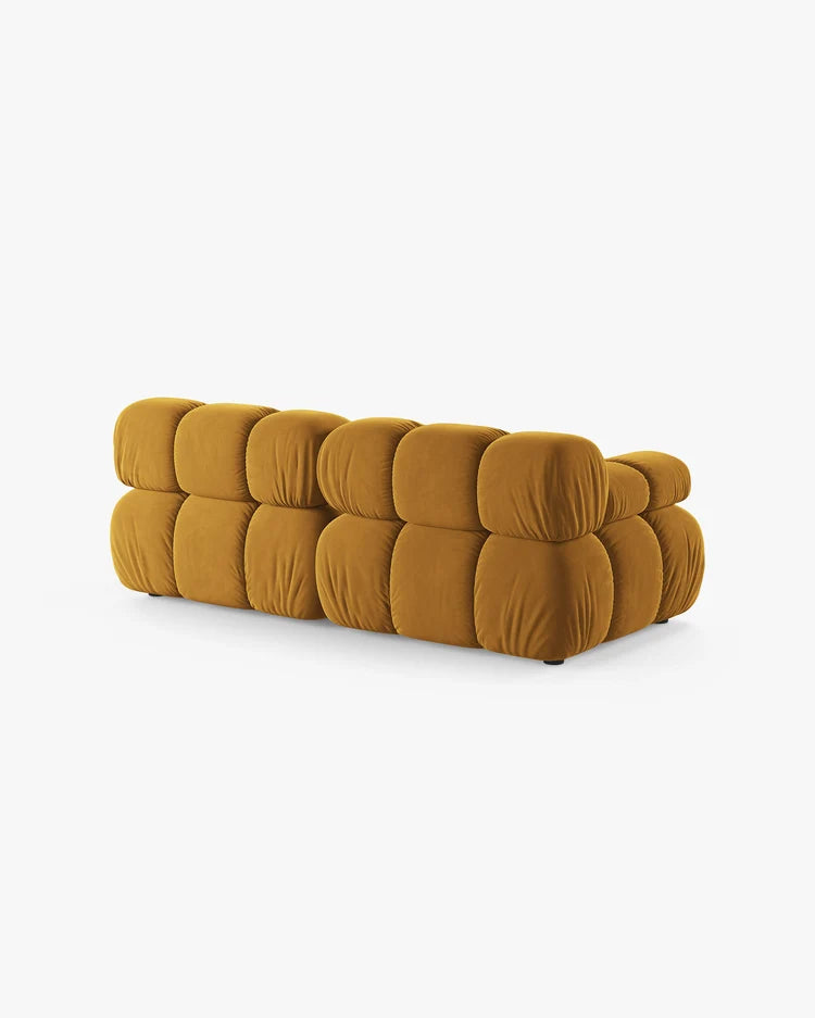 PolsterOase Modulsofa – Selene Sofa 2-Sitzer in Samt, 190 cm Breite, Gelb – Ansicht 4