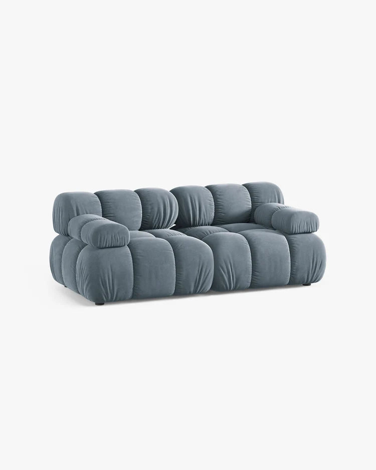 PolsterOase Modulsofa – Selene Sofa 2-Sitzer in Samt, 190 cm Breite, Hellblau – Ansicht 3