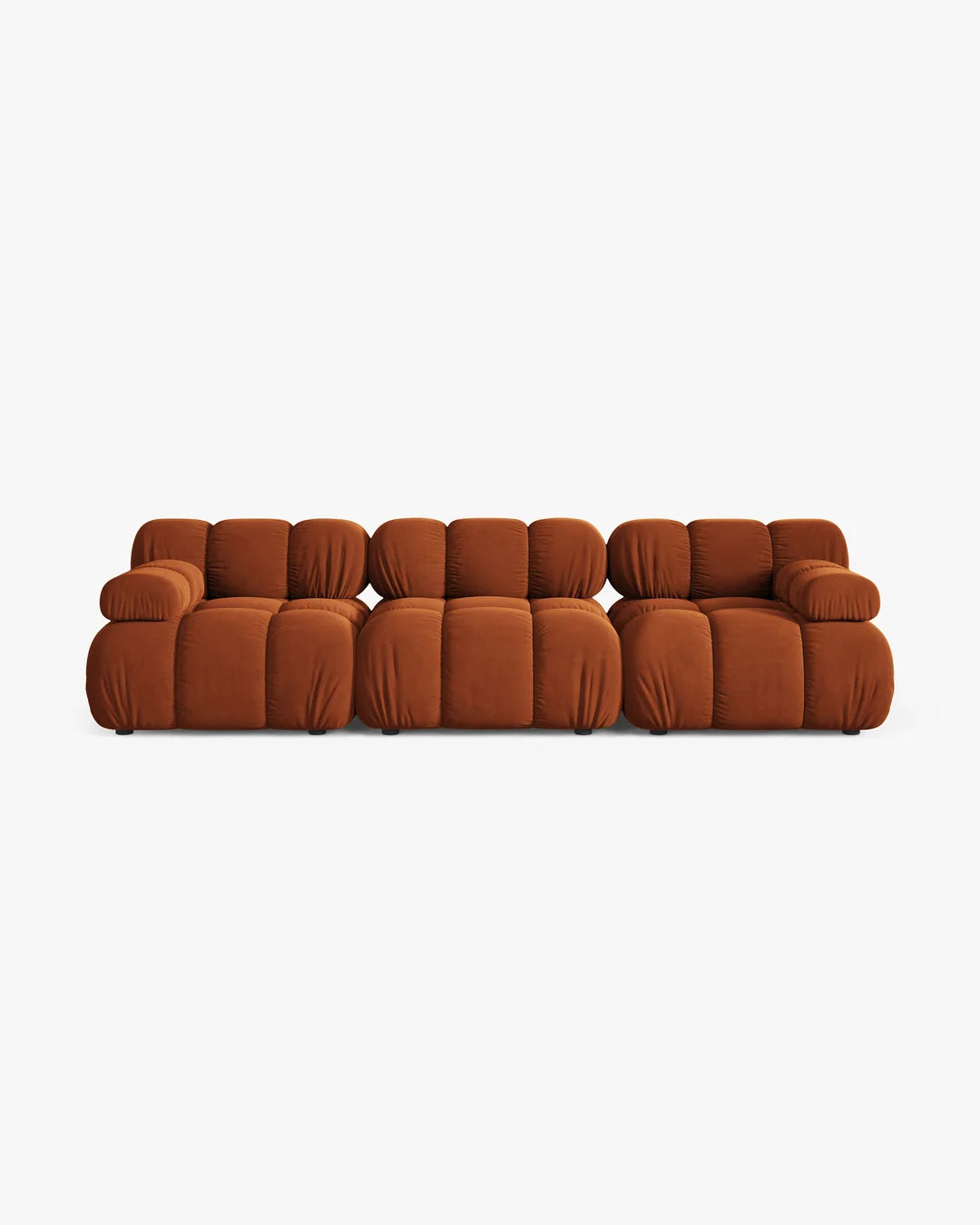 PolsterOase Modulsofa – Selene Sofa 3-Sitzer in Samt, 285 cm Breite, Terrakotta – Ansicht 1