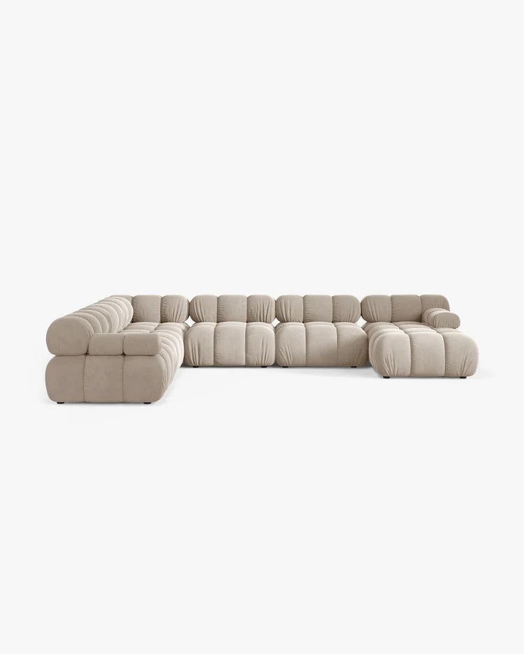 PolsterOase Modulsofa - Selene Wohnlandschaft aus Samt, Sechssitzer, 380 cm – Ansicht 11