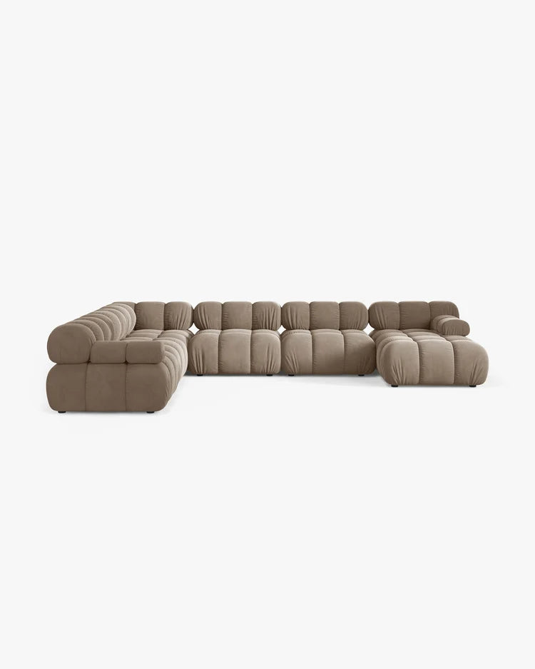 PolsterOase Modulsofa - Selene Wohnlandschaft aus Samt, Sechssitzer, 380 cm – Ansicht 18