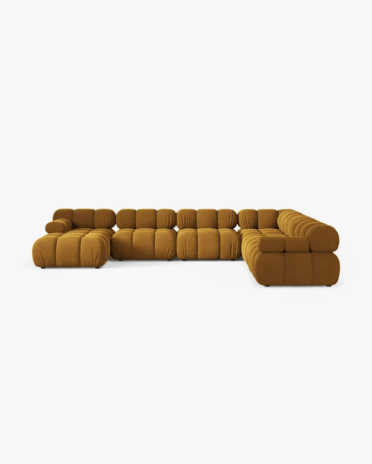 PolsterOase Modulsofa - Selene Wohnlandschaft aus Samt, Sechssitzer, 380 cm – Ansicht 38