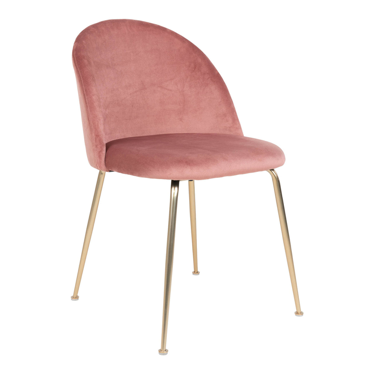 PolsterOase Möbel – Geneve Esszimmerstühle mit Samtbezug, 2er Set, Rosa/Messing